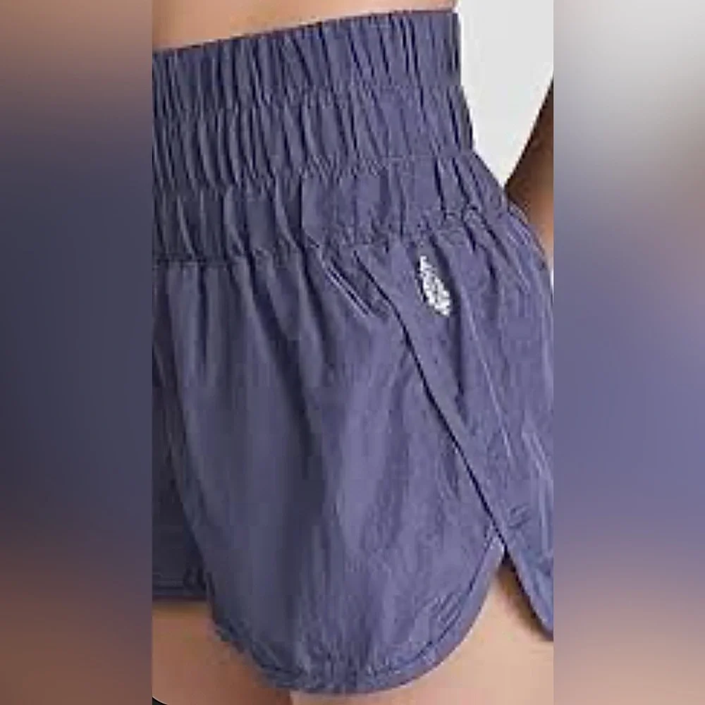 Free People  Blue High Rise The Way Home Shorts Lined Activewear Size Small